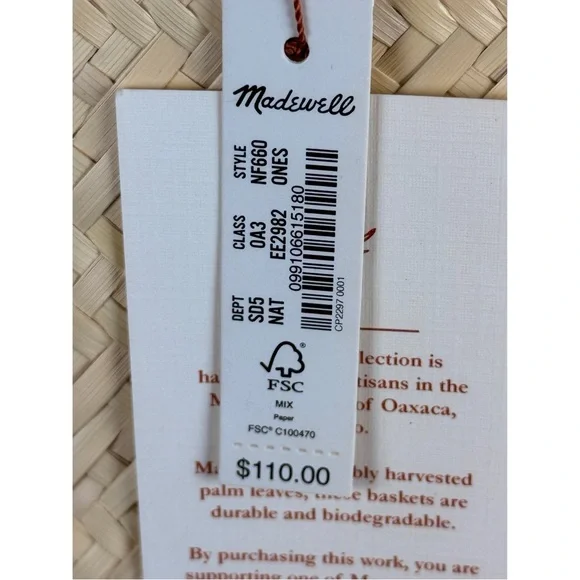 Madewell x Tierra y Mano NWT Baja Basket Bag - Picture 11 of 12